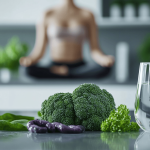 Broccoli und ein Glas Wasser sind im Vordergrund sichtbar. Symbolbild für Detox und Entgiftung.